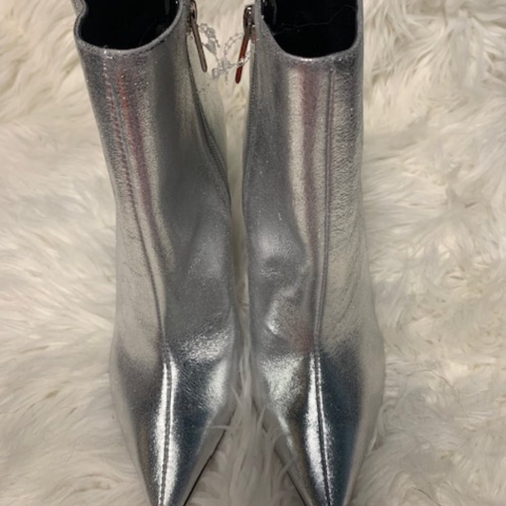 Silver metallic booties